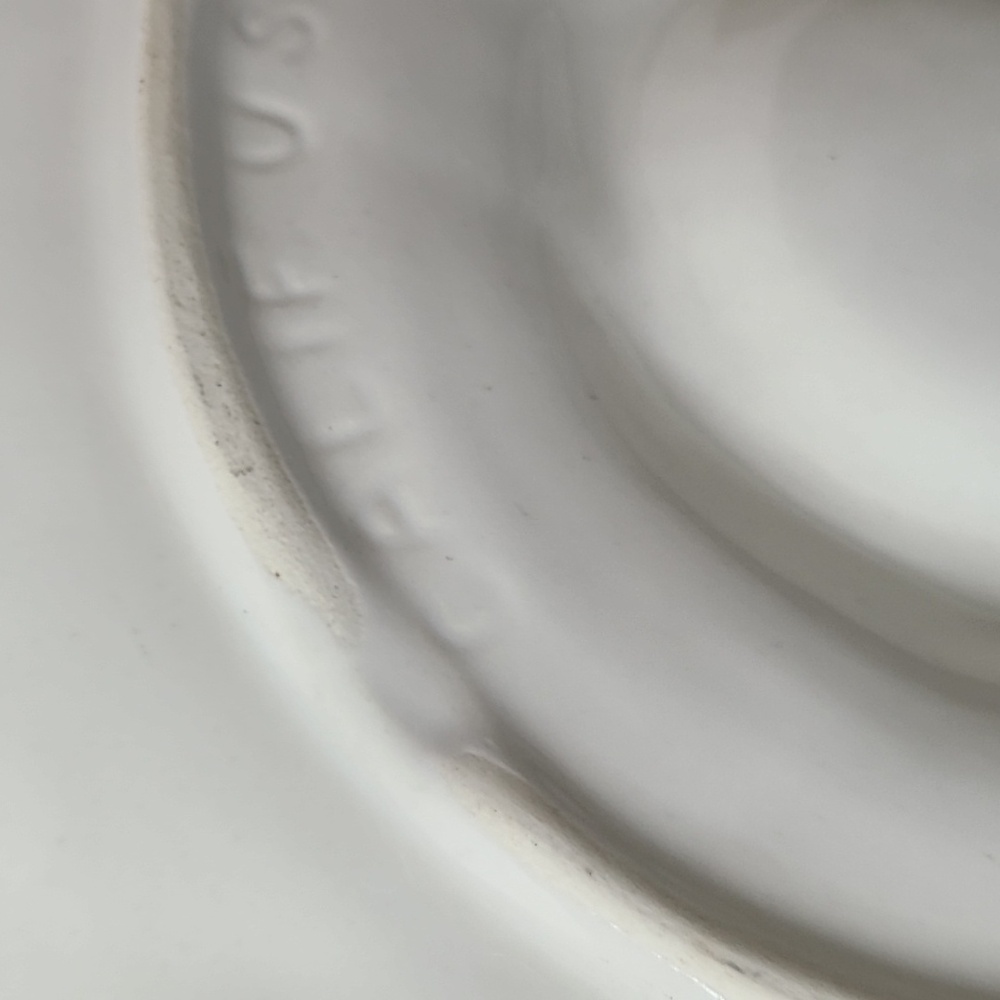 Vintage California Pottery #610 60's 70's Stoneware Clam Shell Plate Dish White - Picture 11 of 16